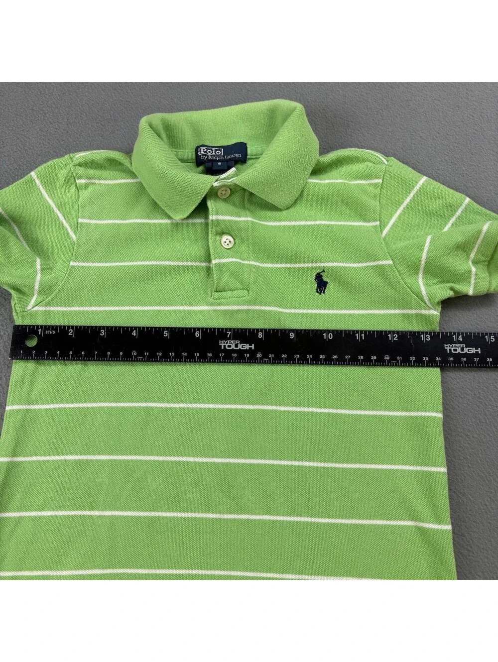 Vintage Polo Ralph Lauren Striped Polo Shirt Kids Size 6 Green